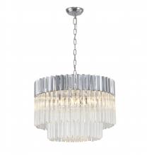 Bethel International WE06C23CH - 8-Light Chrome Chandelier With Clear Crystals